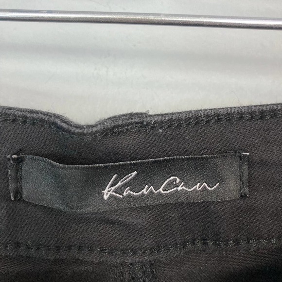 Kancan Black Distressed Destroyed Ripped Denim Raw Hem Jean Shorts Size 27 - Picture 7 of 16